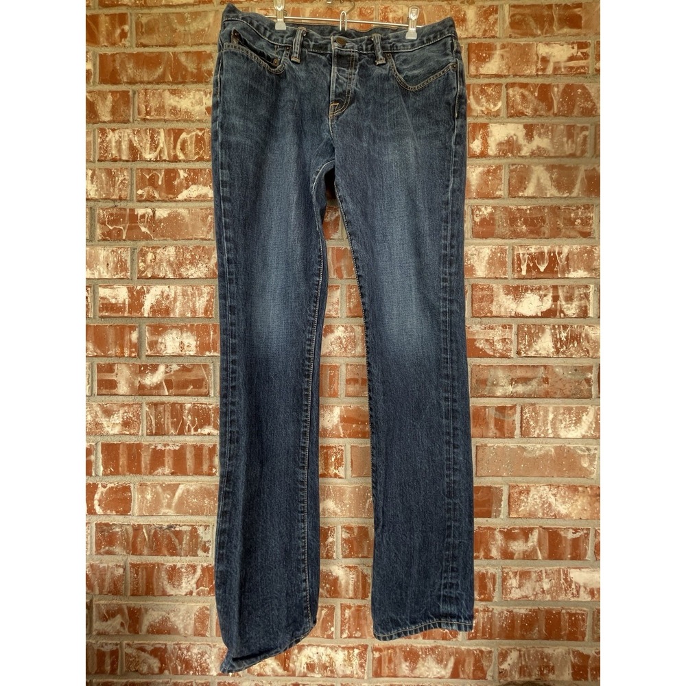 Abercrombie & Fitch Men Jeans 34x34‎ Blue Button Fly Straight Leg Skinny Y2K